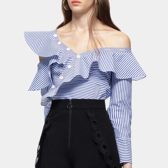 🆕 Alyssa Off The Shoulder Ruffle Top - Picture 1 of 8